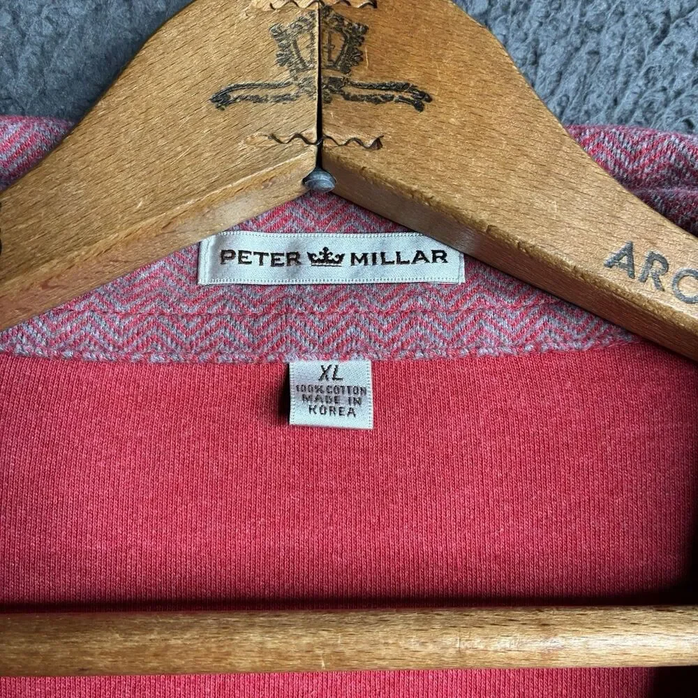 The Sea Pines Resort Peter Millar 1/4 Zip Pullover Sweater Coral Pink Men’s XL